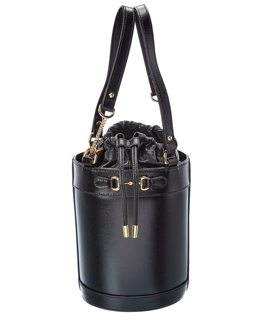 Gucci Horsebit 1955 Small Leather Bucket Bag Black NoSize