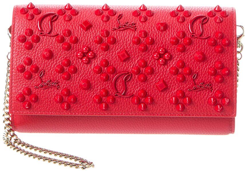 Christian Louboutin Paloma Leather Wallet On Chain Red NoSize