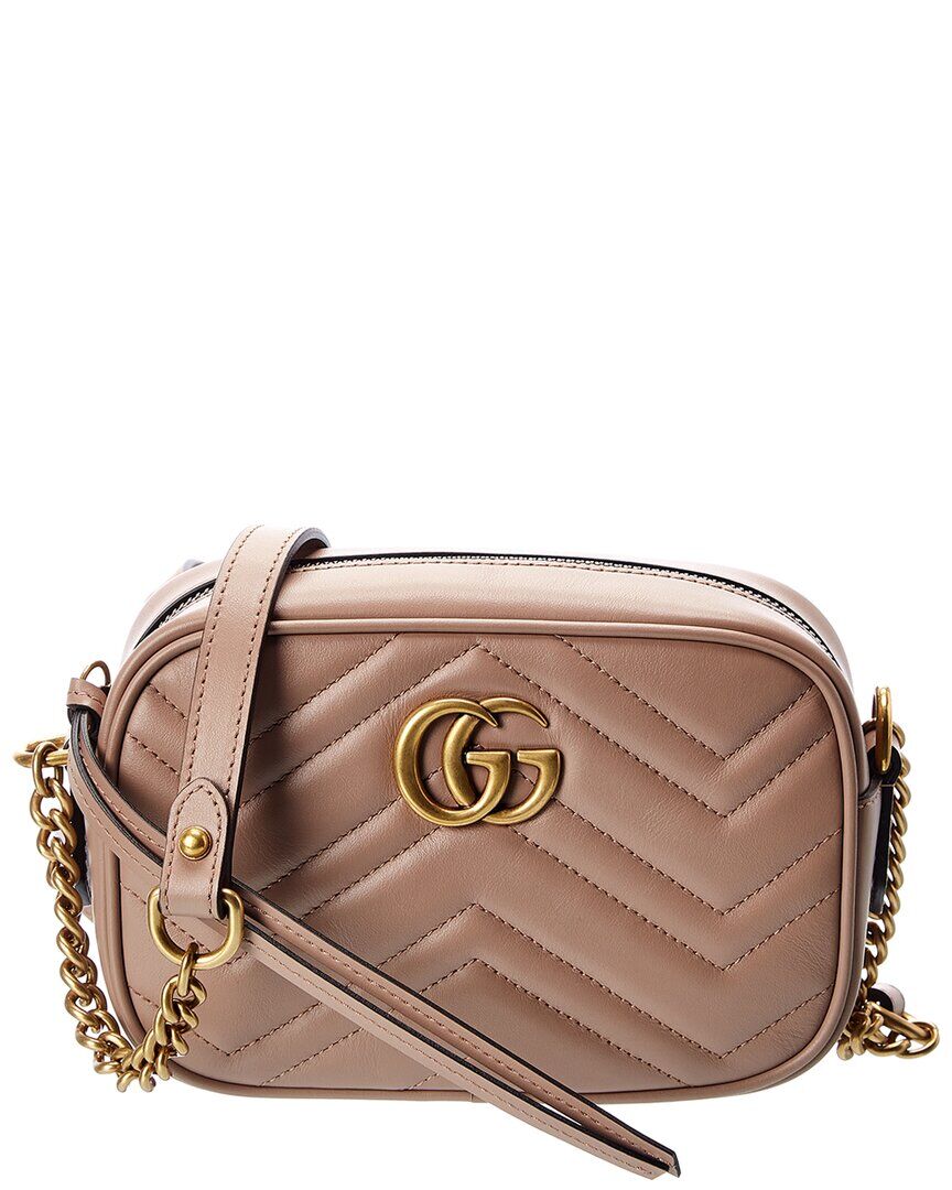 Gucci GG Marmont Mini Matelasse Leather Crossbody Camera Bag Grey NoSize