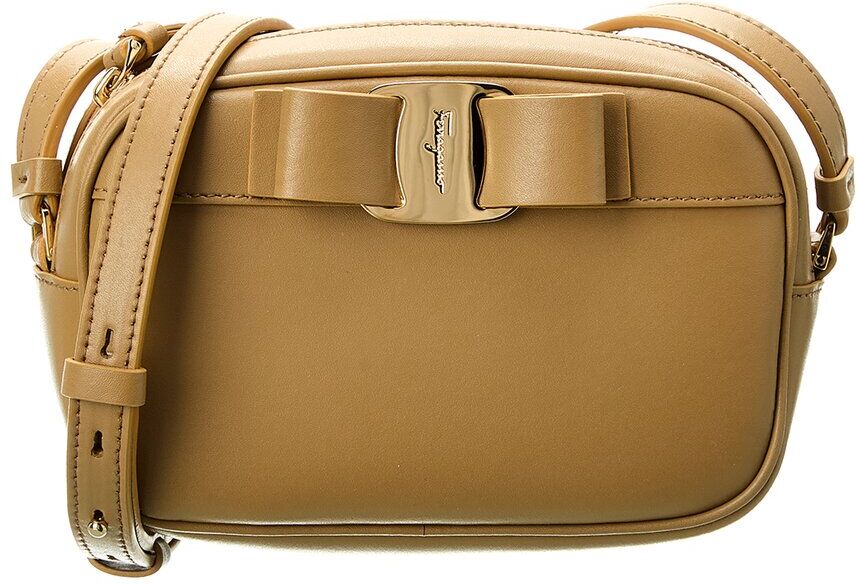 Ferragamo Vara Bow Leather Camera Bag Brown NoSize