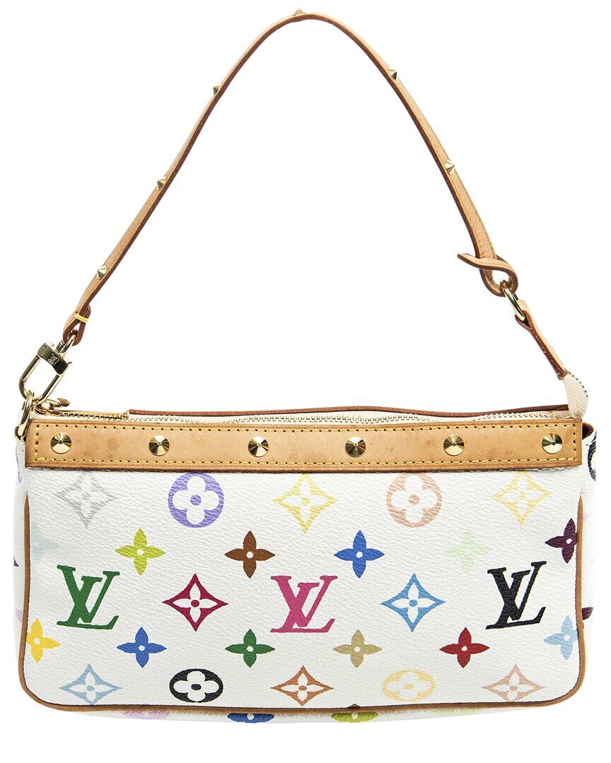 Louis Vuitton Limited Edition White Takashi Murakami Monogram Canvas Bag (Authentic Pre-Owned) NoColor NoSize
