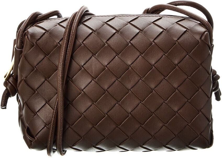 Bottega Veneta Loop Mini Intrecciato Leather Camera Bag Brown NoSize