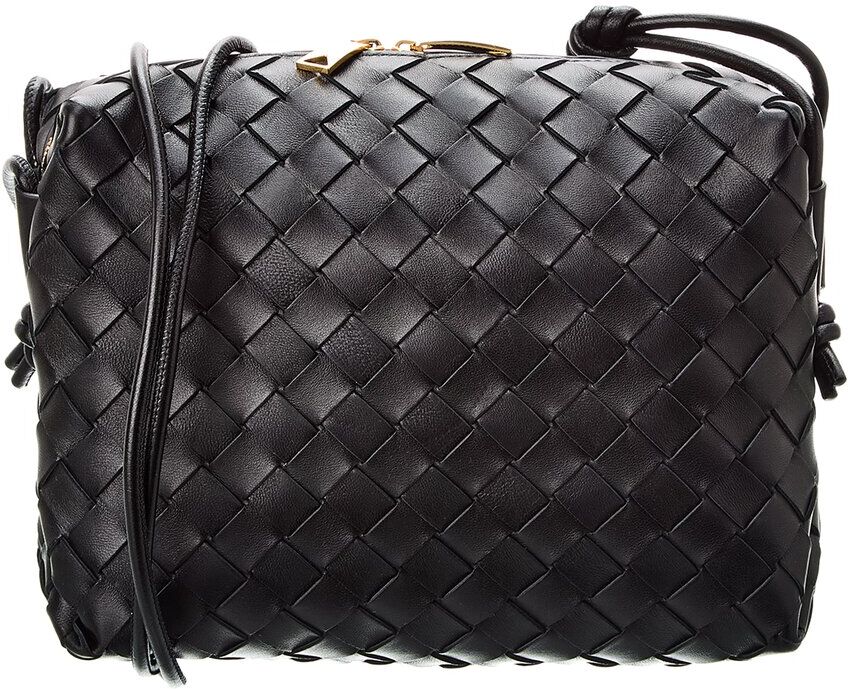 Bottega Veneta Loop Small Intrecciato Leather Camera Bag Black NoSize