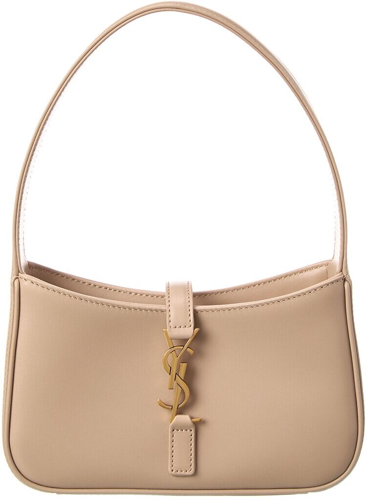 Saint Laurent Le 5 7 Mini Leather Hobo Bag Beige NoSize