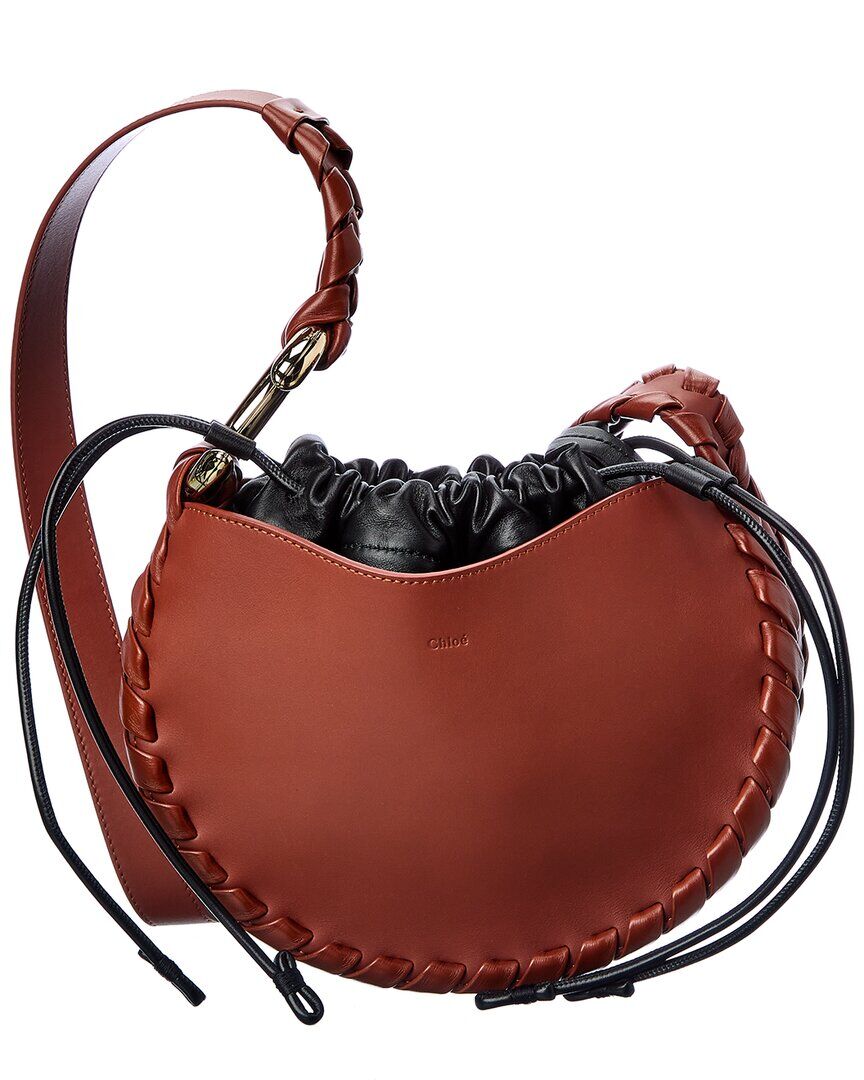 Chlo Mate Small Leather Hobo Bag Brown NoSize