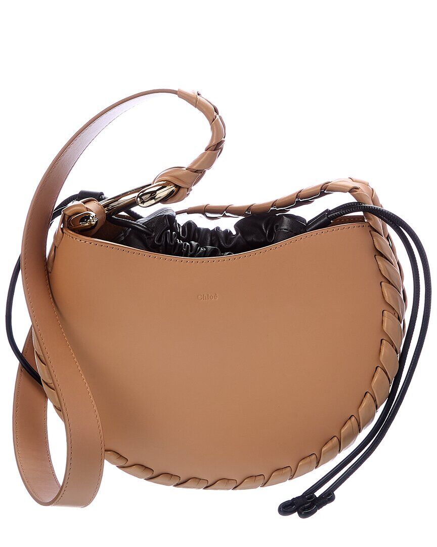 Chlo Mate Small Leather Hobo Bag Brown NoSize