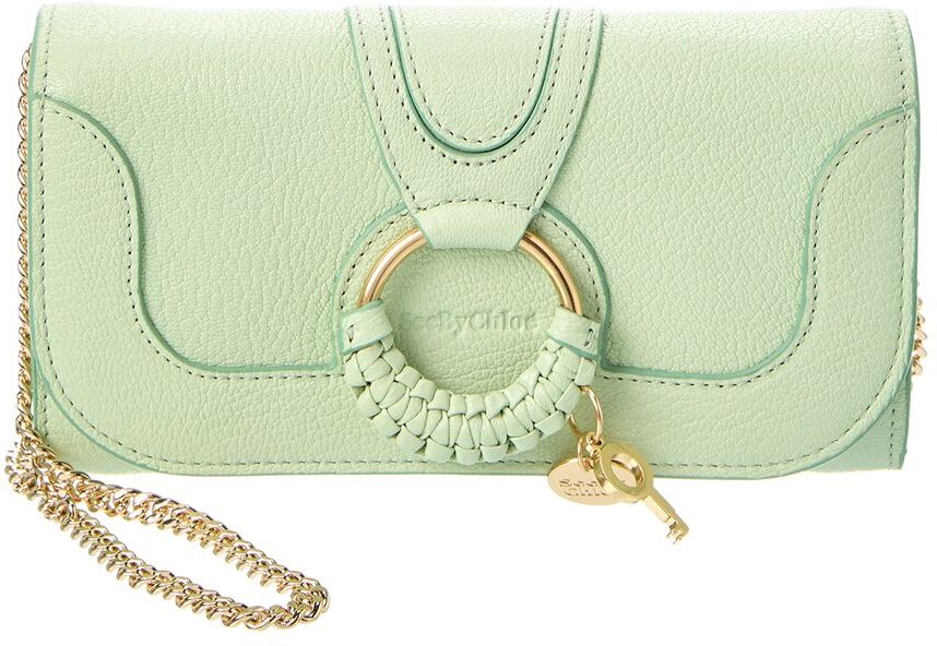 See by Chlo Hana Leather Wallet On Chain Green NoSize