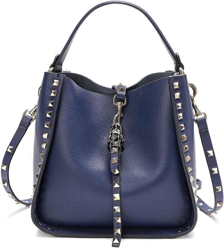 Tiffany & Fred Paris Grain Leather Hobo Bag Blue NoSize