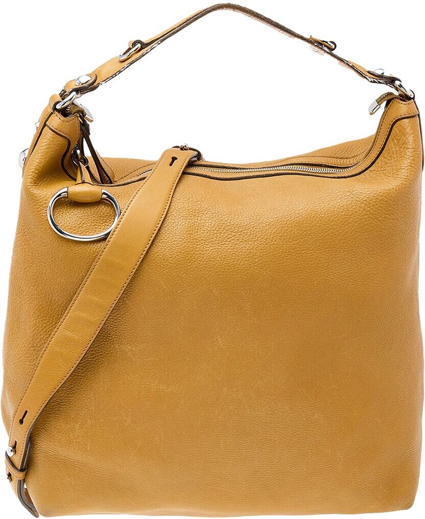 Gucci Mustard Leather Icon Bit Hobo Bag (Authentic Pre-Owned) NoColor NoSize