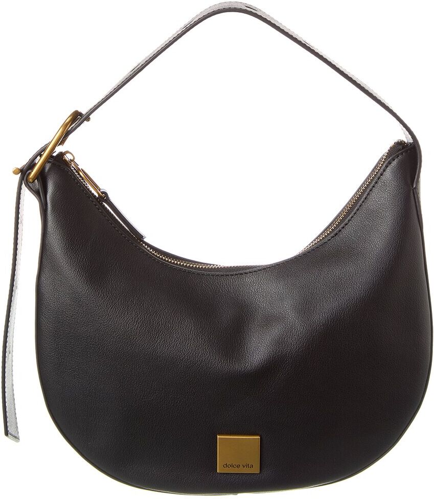 Dolce Vita Adjustable Leather Shoulder Hobo Bag Black NoSize