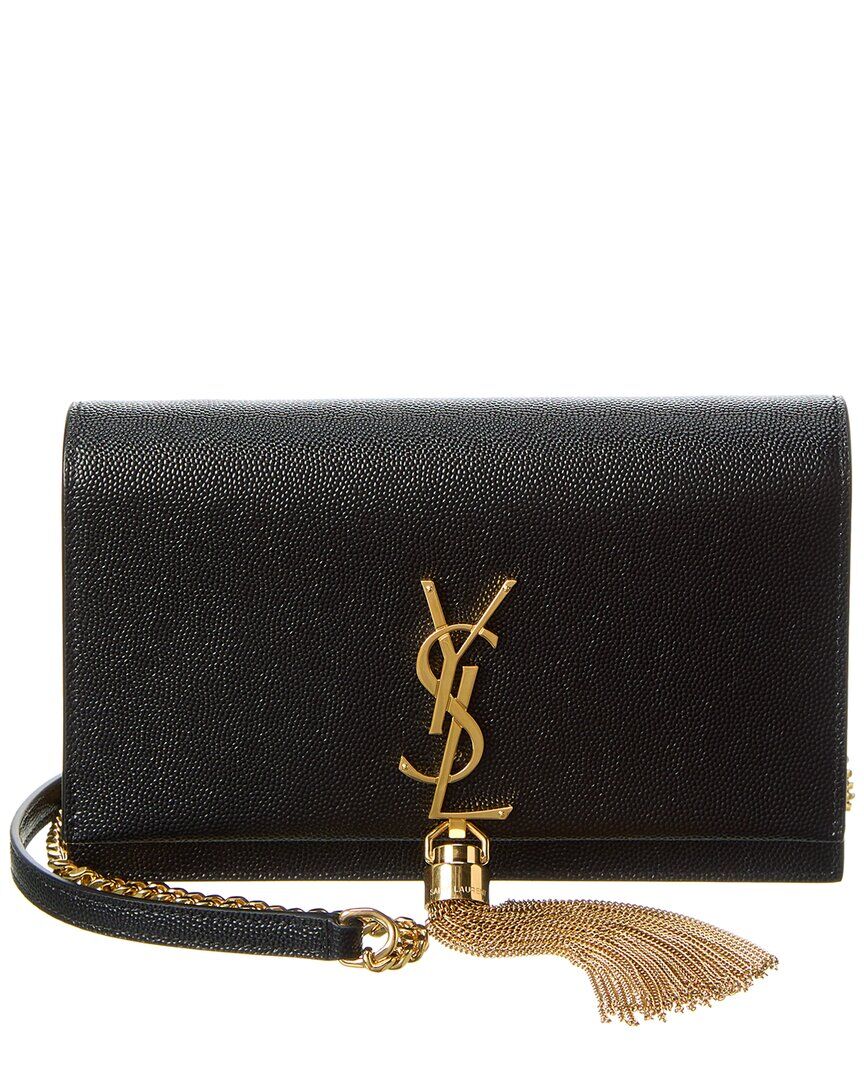 Saint Laurent Kate Leather Wallet On Chain Black NoSize