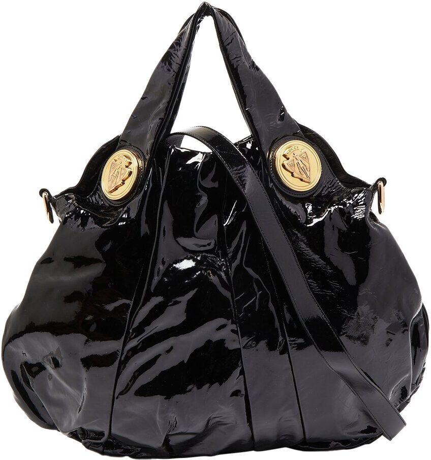 Gucci Black Patent Leather Large Hysteria Hobo Bag (Authentic Pre-Owned) NoColor NoSize