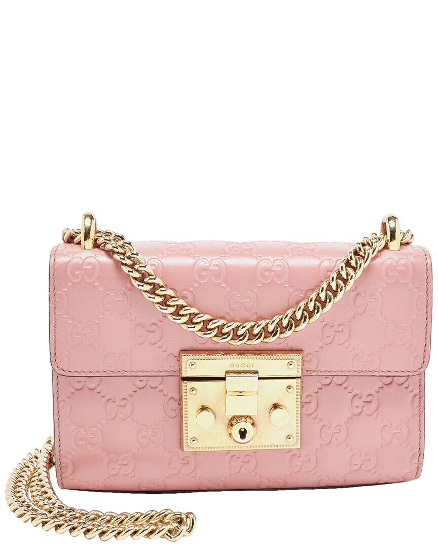 Gucci Pink Leather Small Padlock Shoulder Bag (Authentic Pre-Owned) NoColor NoSize
