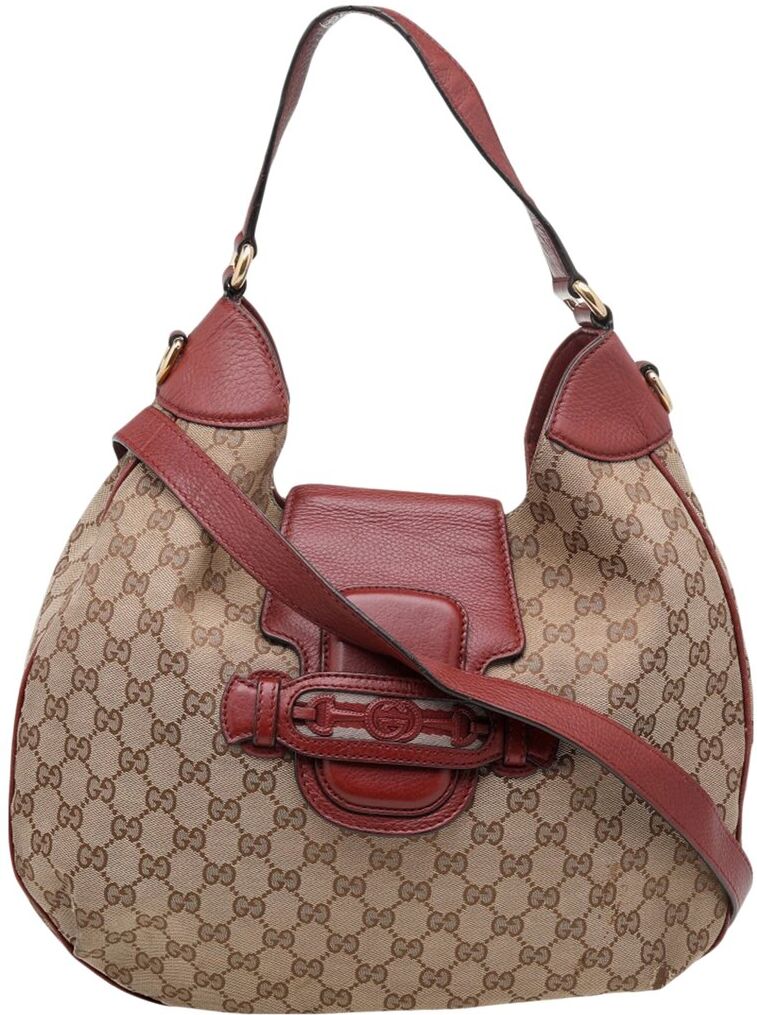 Gucci Beige Leather Dressage Hobo Bag (Authentic Pre-Owned) NoColor NoSize