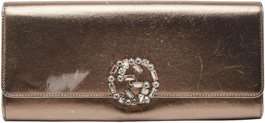 Gucci Metallic Leather Broadway Clutch (Authentic Pre-Owned) NoColor NoSize