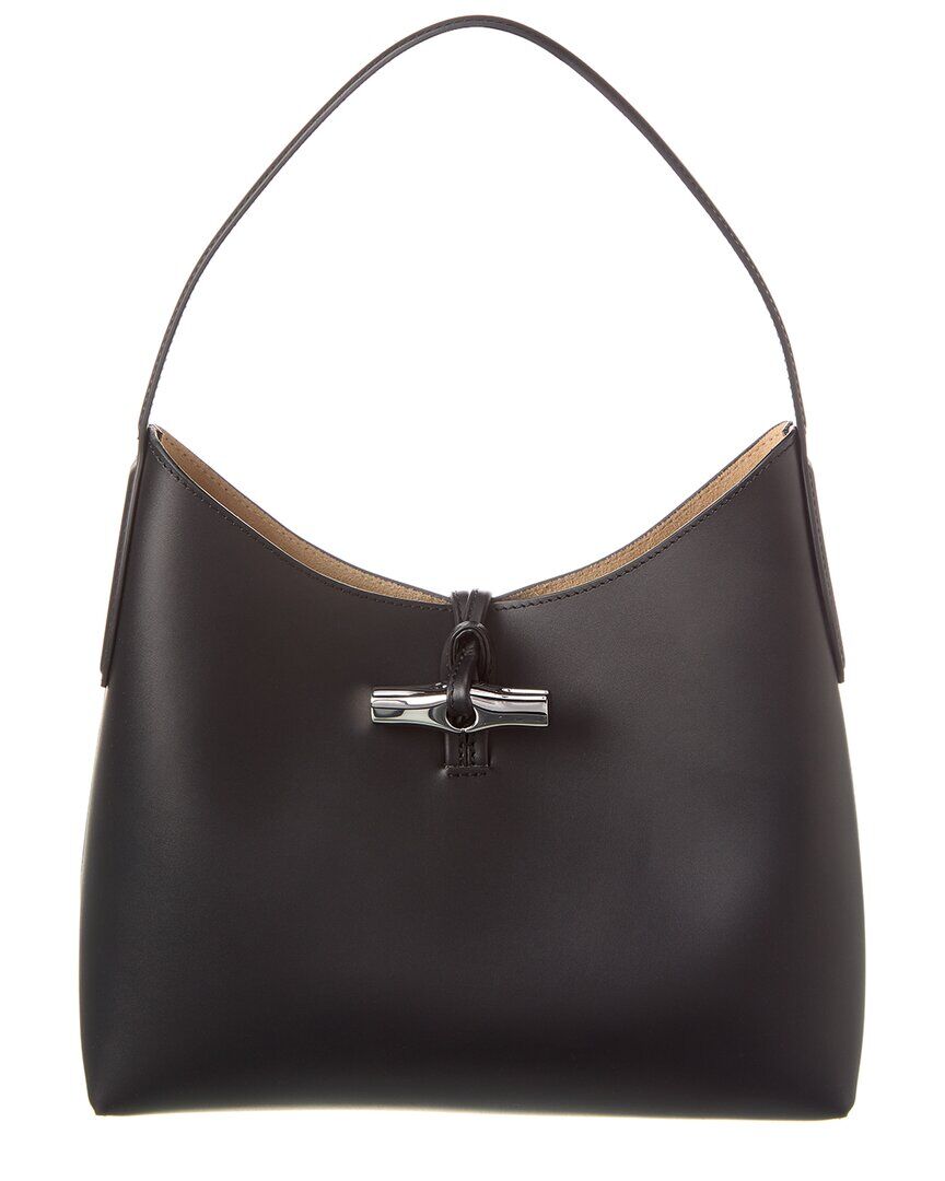 Longchamp Roseau Medium Leather Hobo Bag Black NoSize