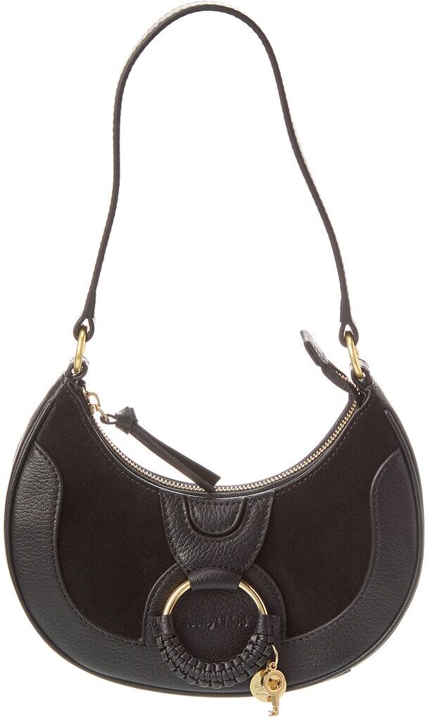 See by Chlo Hana Half-Moon Leather Hobo Bag Black NoSize