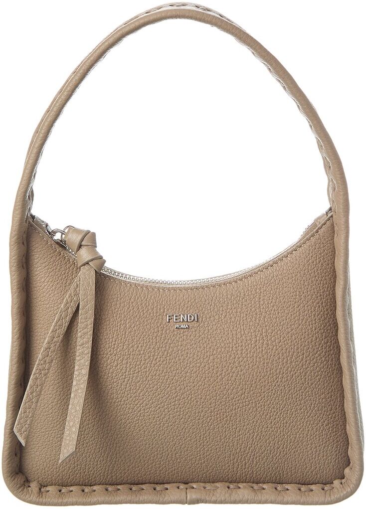 FENDI Fendessence Mini Leather Hobo Bag Grey NoSize