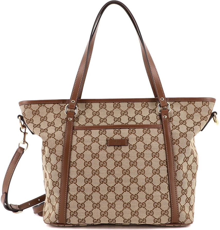 Gucci Brown GG Canvas Medium Convertible Tote (Authentic Pre-Owned) NoColor NoSize