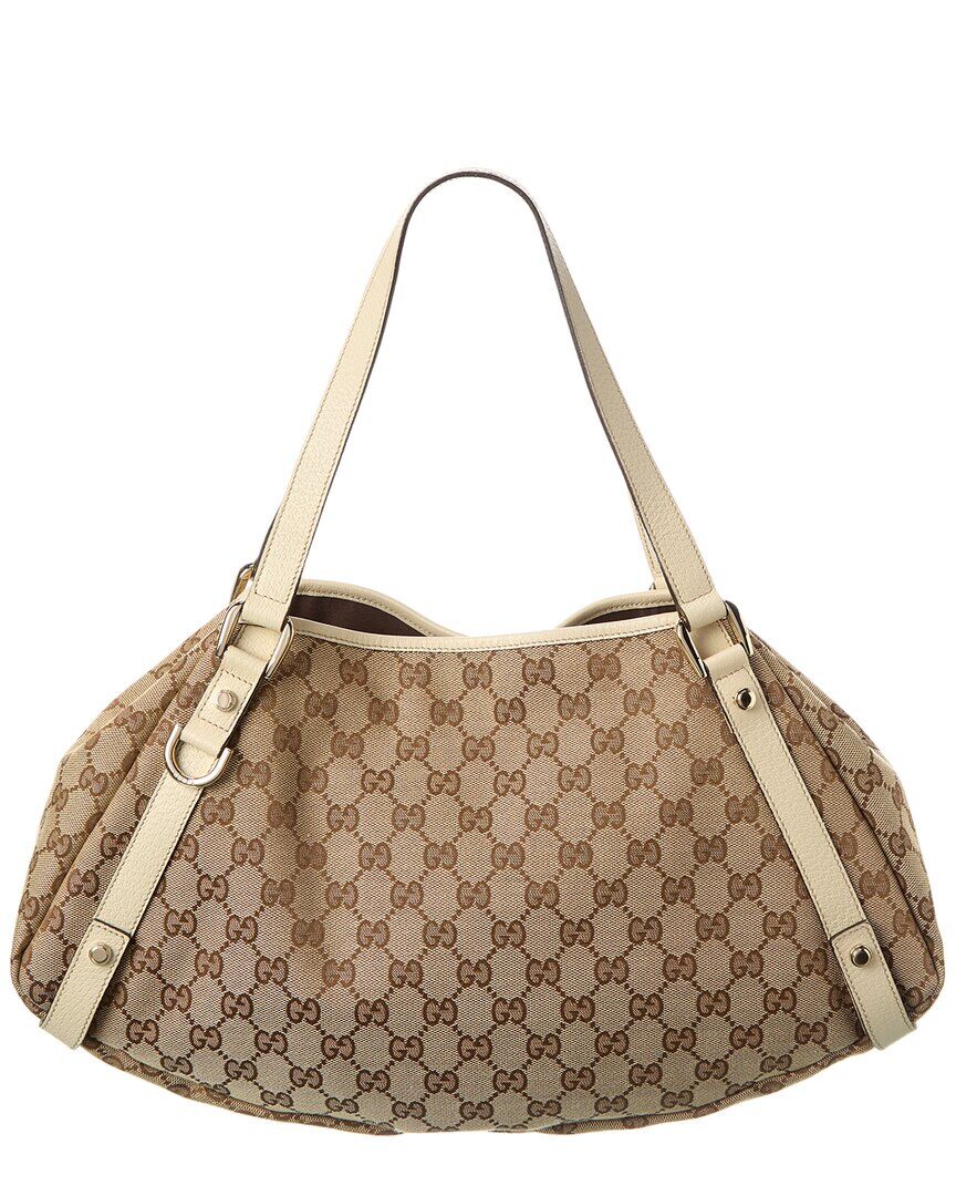 Gucci Beige GG Canvas Abbey Tote (Authentic Pre-Owned) NoColor NoSize
