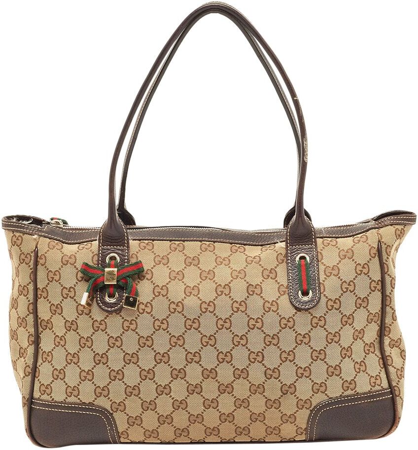 Gucci Beige GG Canvas & Leather Princy Tote (Authentic Pre-Owned) NoColor NoSize