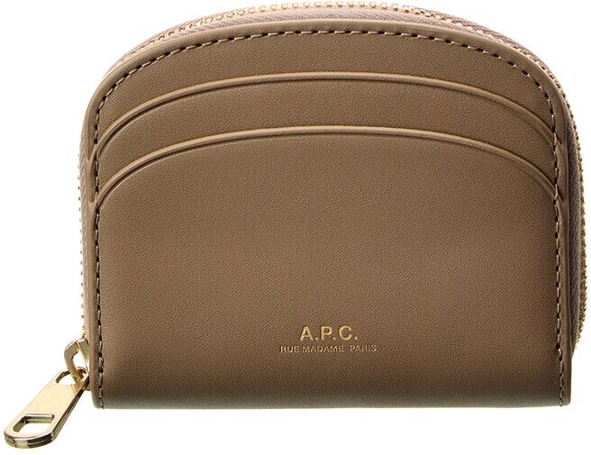 A.P.C. Demi Lune Mini Leather Coin Purse Brown NoSize