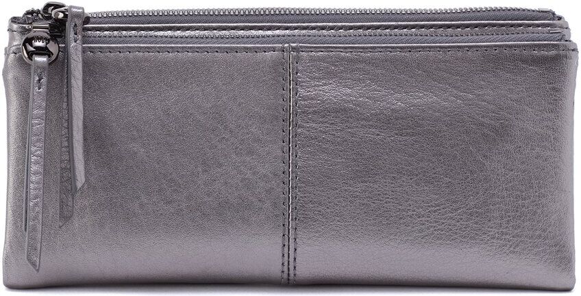 Hobo Keen Large Zip Top Leather Wallet Grey NoSize