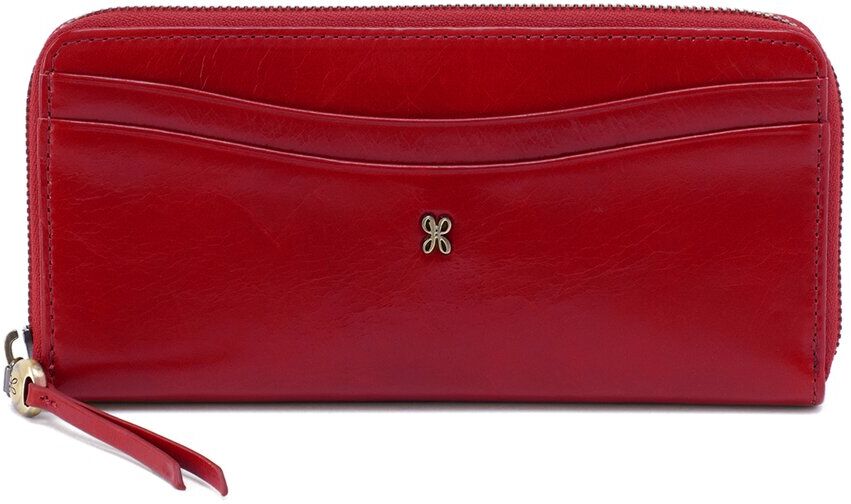 Hobo Max Large Zip Around Leather Wallet Red NoSize