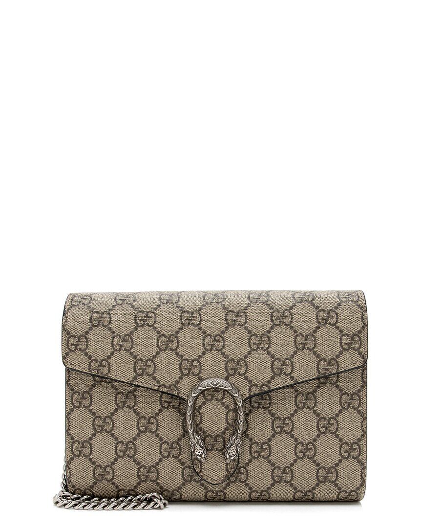 Gucci Beige GG Supreme Canvas leather Dionysus Wallet on Chain Bag (Authentic Pre-Owned) NoColor NoSize