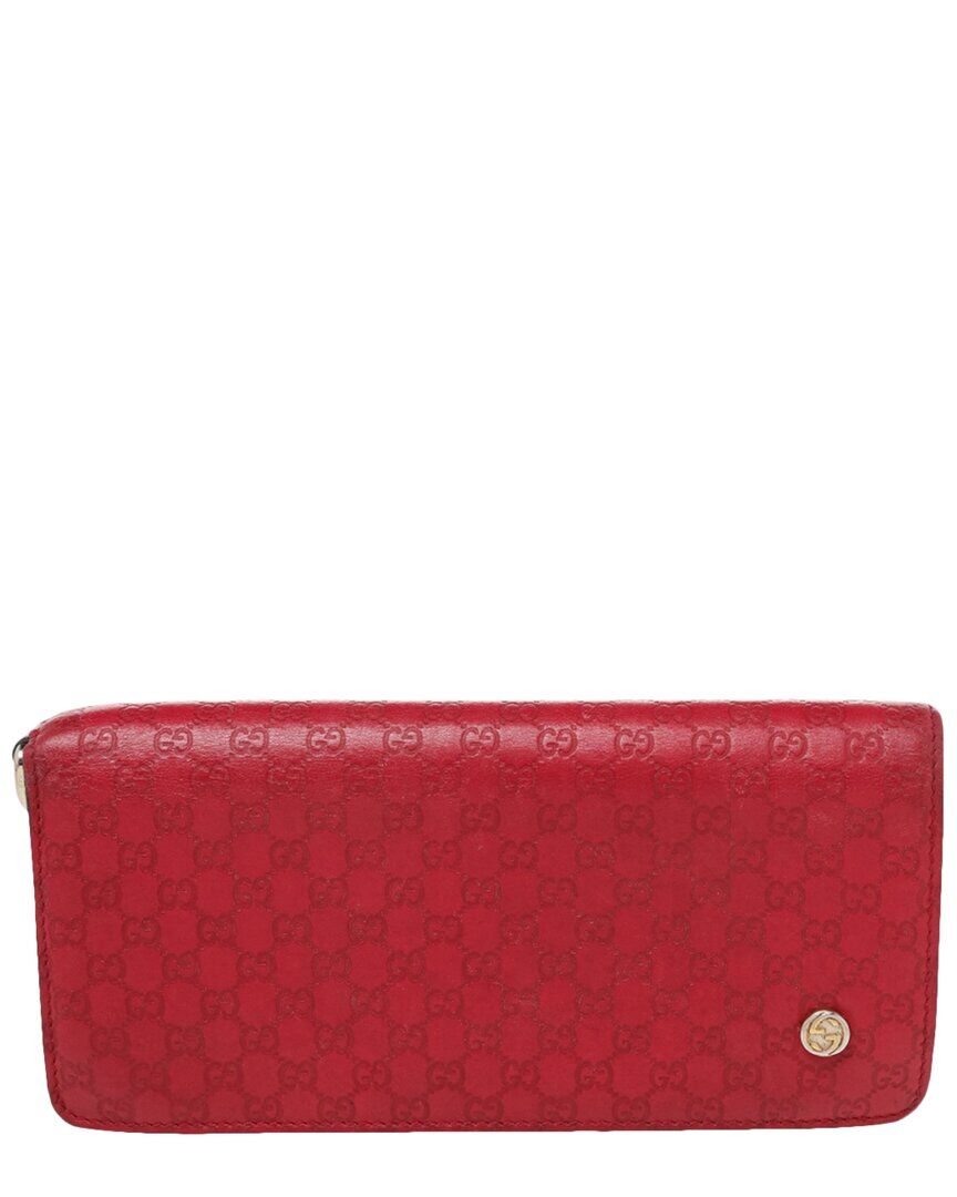 Gucci Red Leather Bifold Wallet (Authentic Pre-Owned) NoColor NoSize