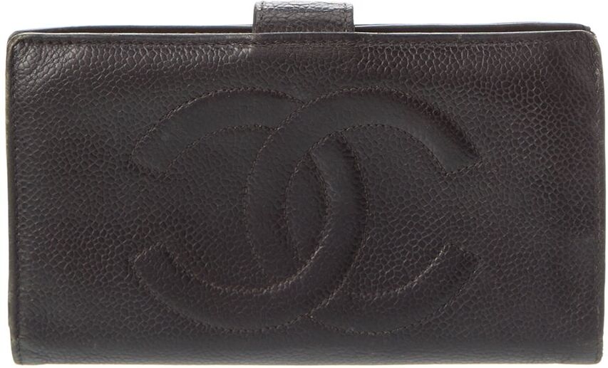 Chanel Black Caviar Leather CC Wallet (Authentic Pre-Owned) NoColor NoSize