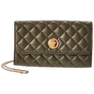 Versace Medusa Quilted Leather Wallet On Chain Green NoSize