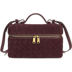 Tiffany & Fred Paris Woven Suede Leather Camera Bag Red NoSize