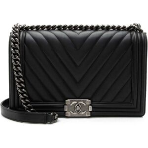 Chanel Black Chevron Lambskin New Medium Boy Bag (Authentic Pre-Loved) NoColor NoSize