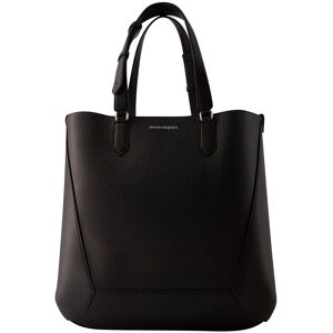 Alexander McQueen Black Calfskin Leather The Edge Medium Shopper Bag, Never Carried (Authentic Pre-Loved) NoColor NoSize