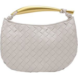 Tiffany & Fred Paris Woven Leather Top Handle Clutch White NoSize