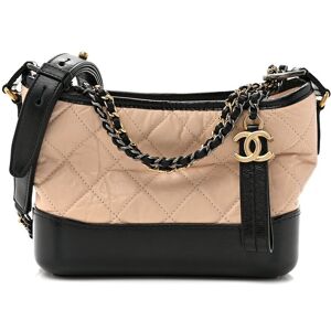 Chanel Beige Leather Quilted Small Gabrielle Hobo (Authentic Pre-Loved) NoColor NoSize