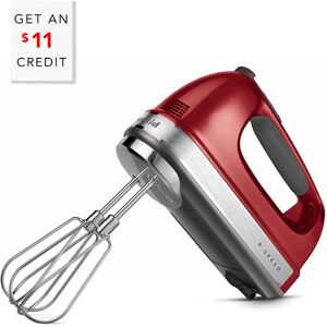 KitchenAid 9-Speed Hand Mixer with Turbo Beater II Accessories with $11 Credit Red NoSize