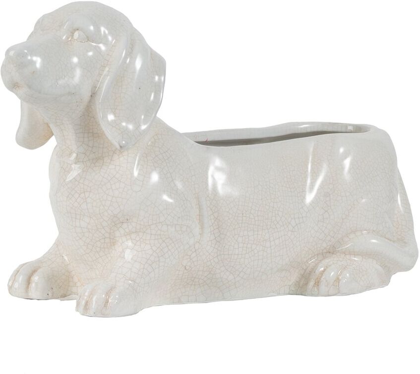 A&B Home 14.5in Ceramic Dog Planter White NoSize