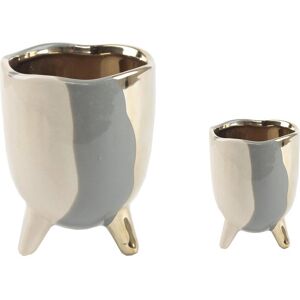 Flora Bunda Set of 2 Footed Ceramics Grey NoSize