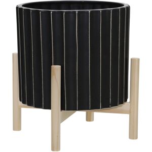 Sagebrook Home Ceramic Fluted Planter Black NoSize