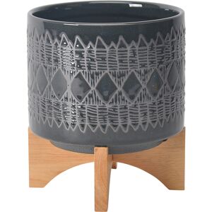 Sagebrook Home Ceramic Aztec Planter Black ns