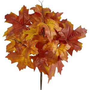 Nearly Natural Set of Two 18in Autumn Maple Leaf Artificial Flowers Orange 18"