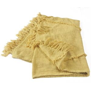 LR Home Bohemian Basics Decorative Diamond Tufted Cotton Throw Blanket Yellow 50" x 60"