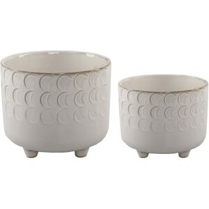 Flora Bunda Small Moon Phase Footed Planter Ivory NoSize
