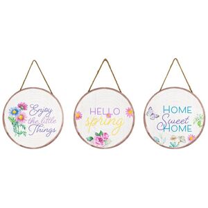 Northlight Set of 3 Springtime Floral Hanging Wall Signs Multicolor NoSize