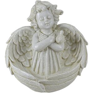 Northlight 9in Cherub Angel Wings Bird Feeder Outdoor Garden Statue Ivory NoSize