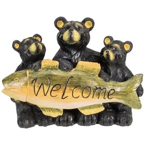 Northlight 10in Bear Family Trio Welcome Sign Outdoor Garden Statue Brown NoSize