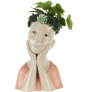 Peyton Lane Woman Bust Planter with Succulent Crown NoColor NoSize