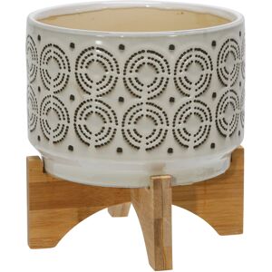 Sagebrook Home Ceramic Swirl Planter Ivory NoSize